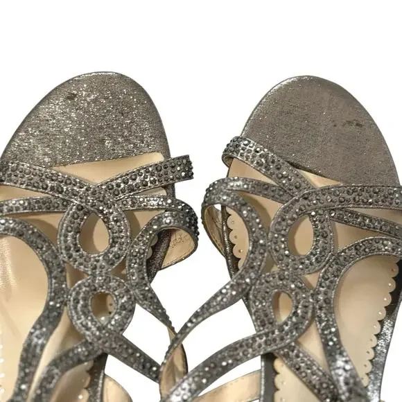 Charter Club Sparkly Silver Wedge Sandals - Size 9M Heels - Excellent Condition - Picture 9 of 9